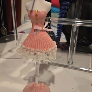 Pink Lace Dress~ Jewelry Holder~